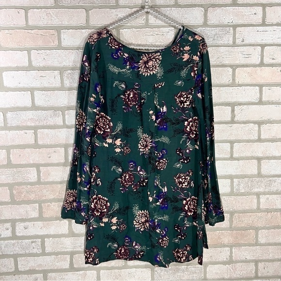 Free People Heartbeat Green Floral Print Shift Mini Tunic Dress Size XS - Picture 8 of 10
